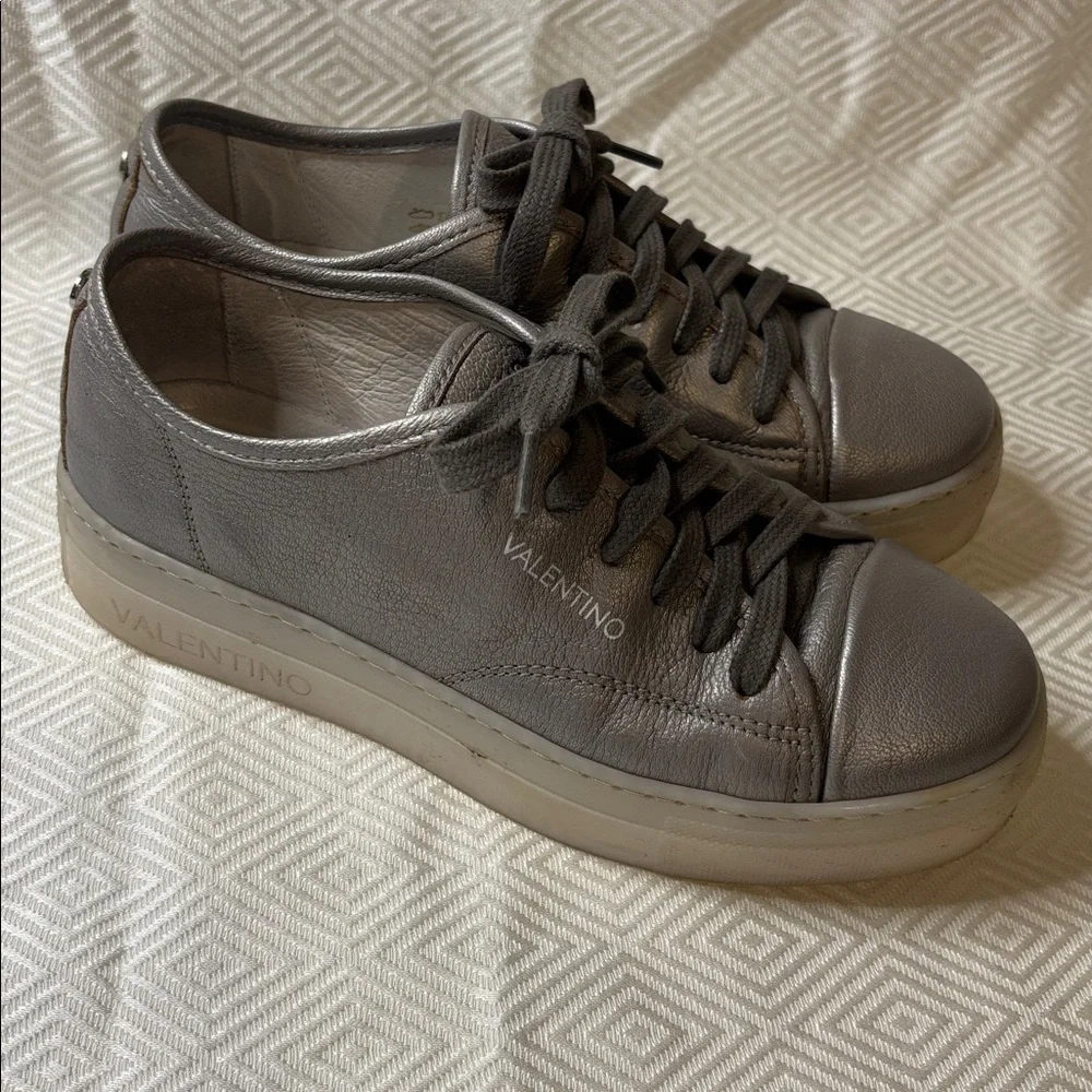 Valentino platform women’s silver Gray Sneakers size 7.5 - Picture 15 of 15